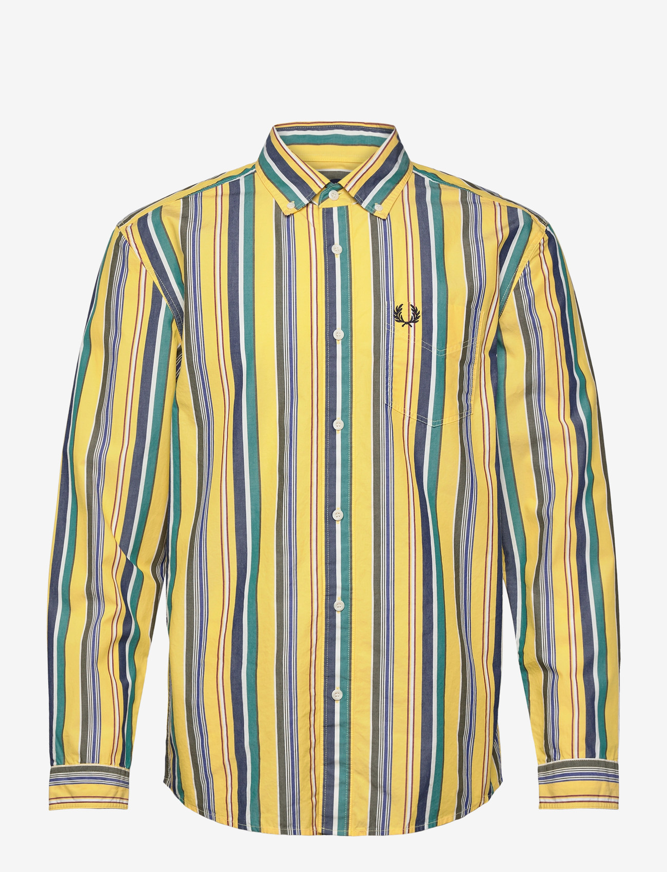 Fred Perry RELAXED STRIPE SHIRT - Casual skjorter - LEMON BARLEY / multi
