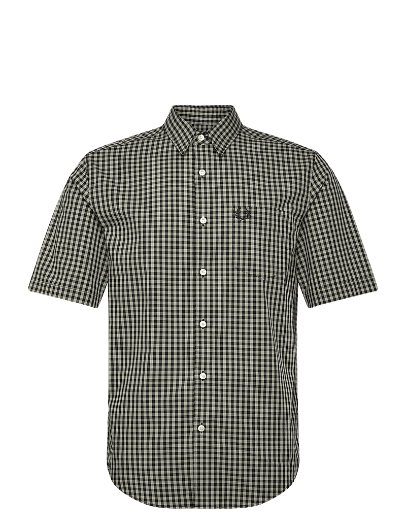 Fred Perry - GINGHAM S/S SHIRT - kortärmade skjortor - seagrass - 0