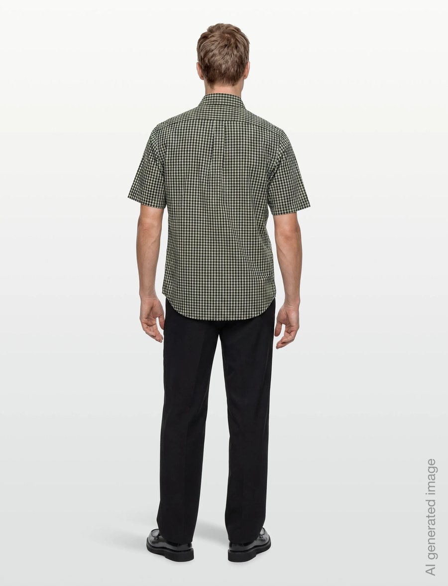 Fred Perry - GINGHAM S/S SHIRT - short-sleeved shirts - seagrass - 4