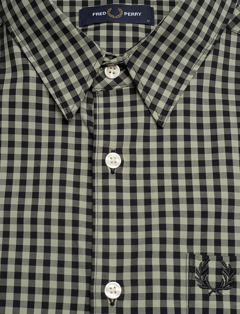 Fred Perry - GINGHAM S/S SHIRT - kortärmade skjortor - seagrass - 2