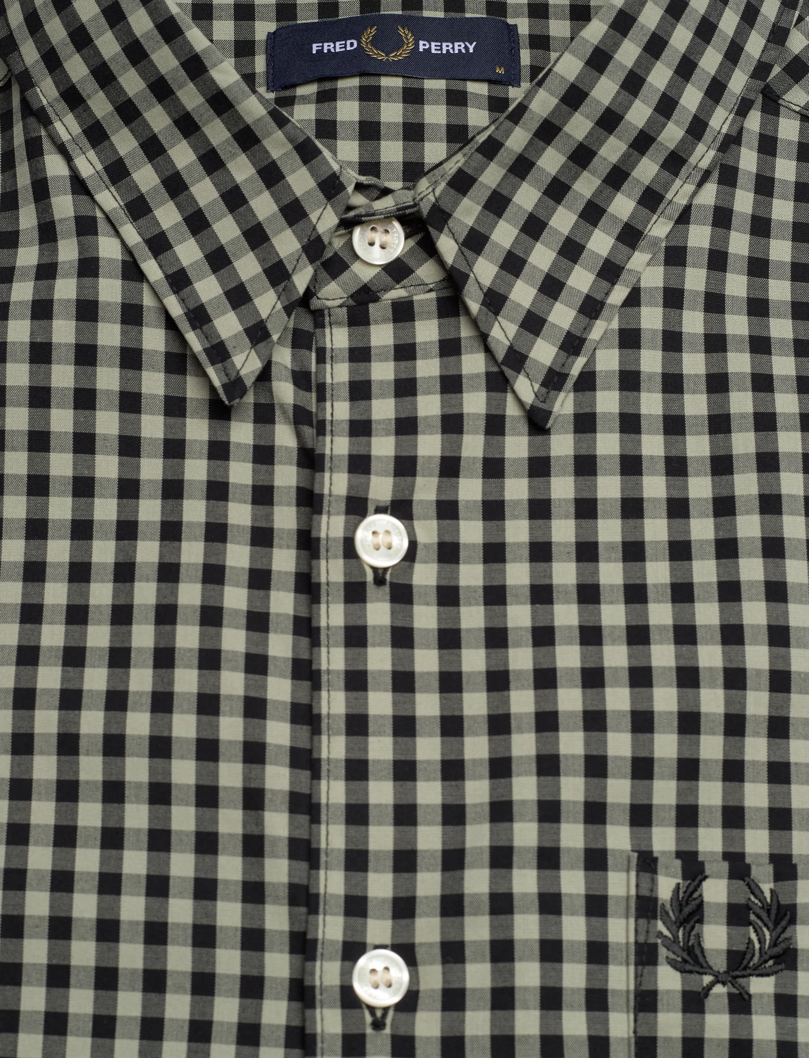 Fred Perry - GINGHAM S/S SHIRT - krekli ar īsām piedurknēm - seagrass - 5
