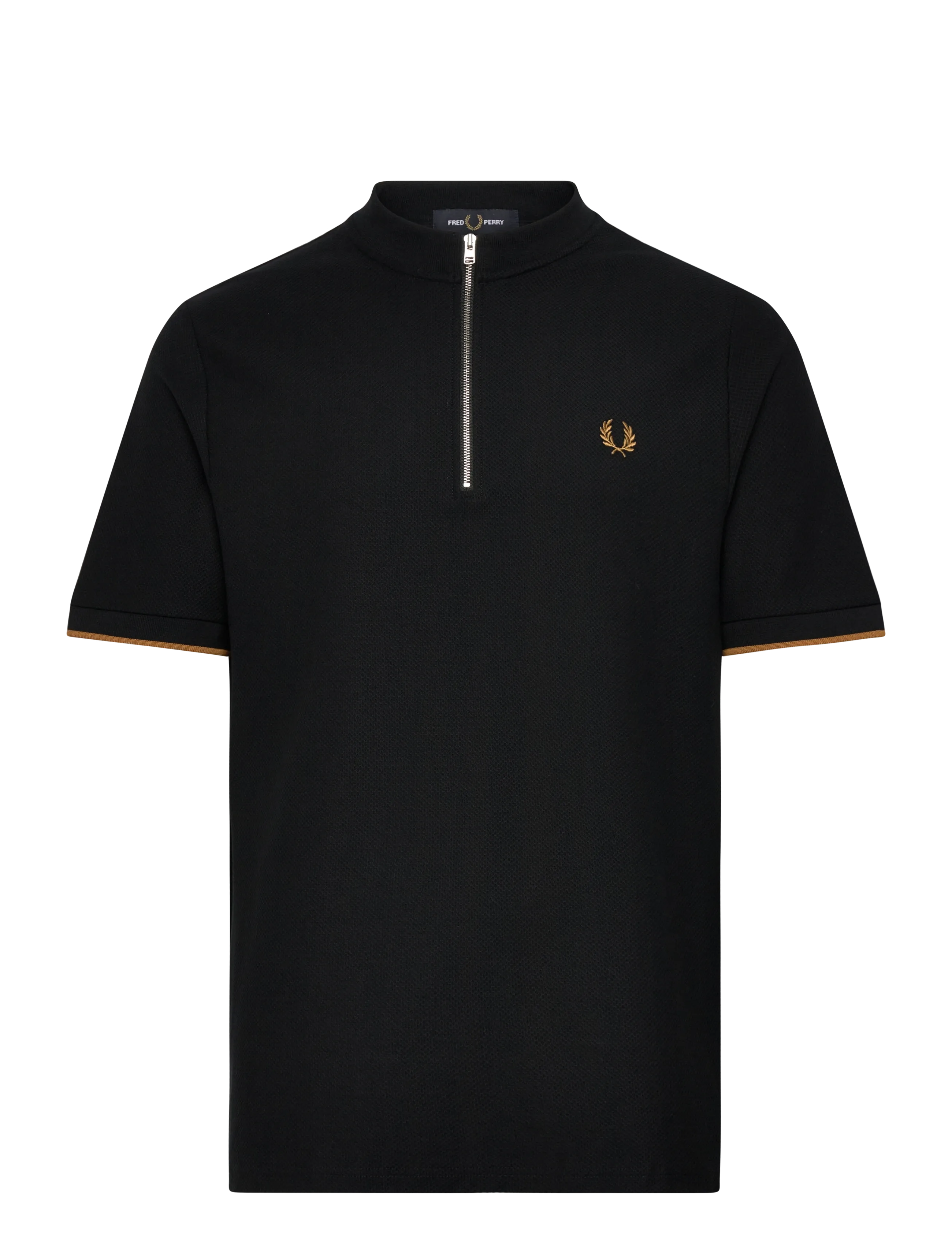 FRED PERRY Tipped Cuff Pique Tee Schwarz - M - Herren