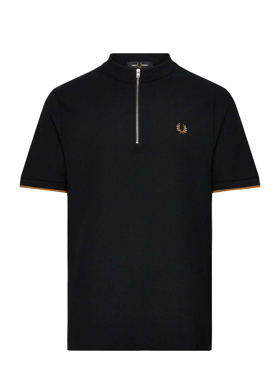 Fred Perry - TIPPED CUFF PIQUE TEE - kurzärmelig - black - 1