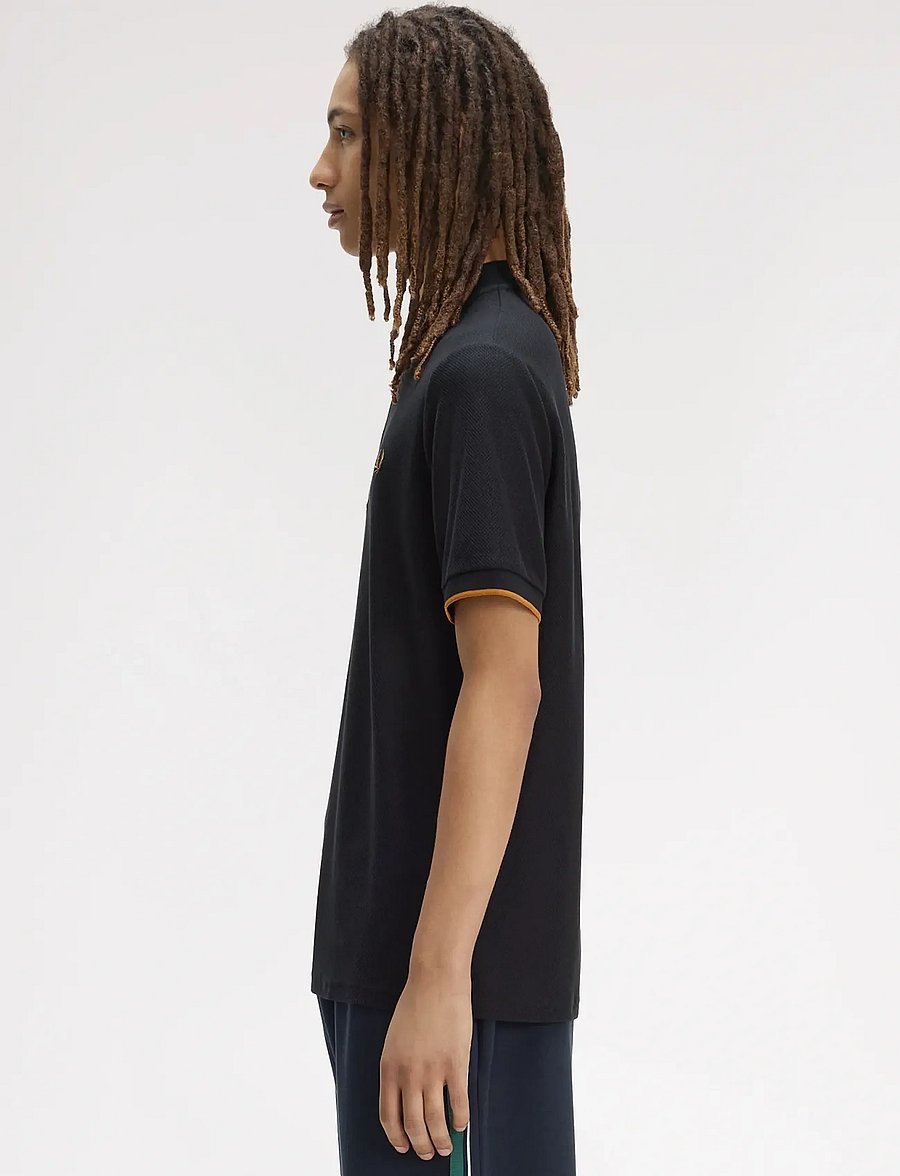 Fred Perry - TIPPED CUFF PIQUE TEE - kurzärmelig - black - 3