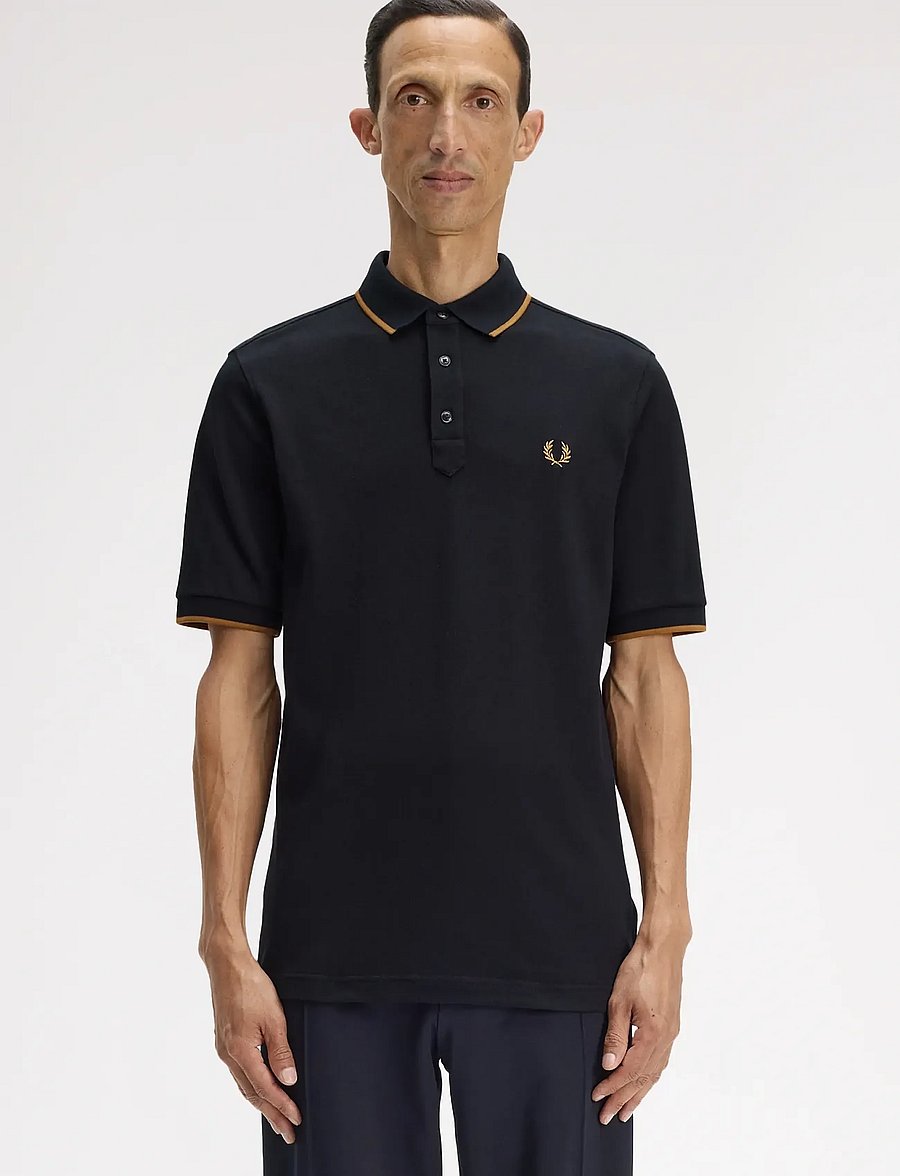 Fred Perry - COLLAR STAND POLO SHIRT - kortärmade pikéer - black - 0