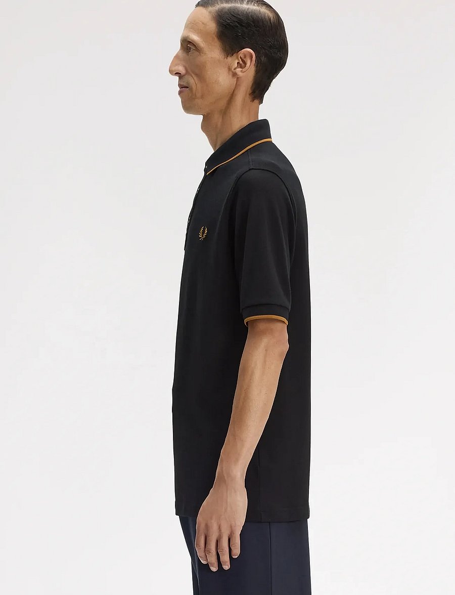 Fred Perry - COLLAR STAND POLO SHIRT - kortärmade pikéer - black - 3