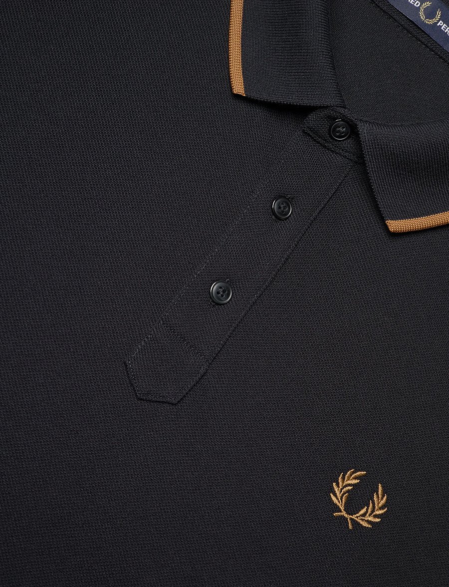 Fred Perry - COLLAR STAND POLO SHIRT - kortärmade pikéer - black - 4