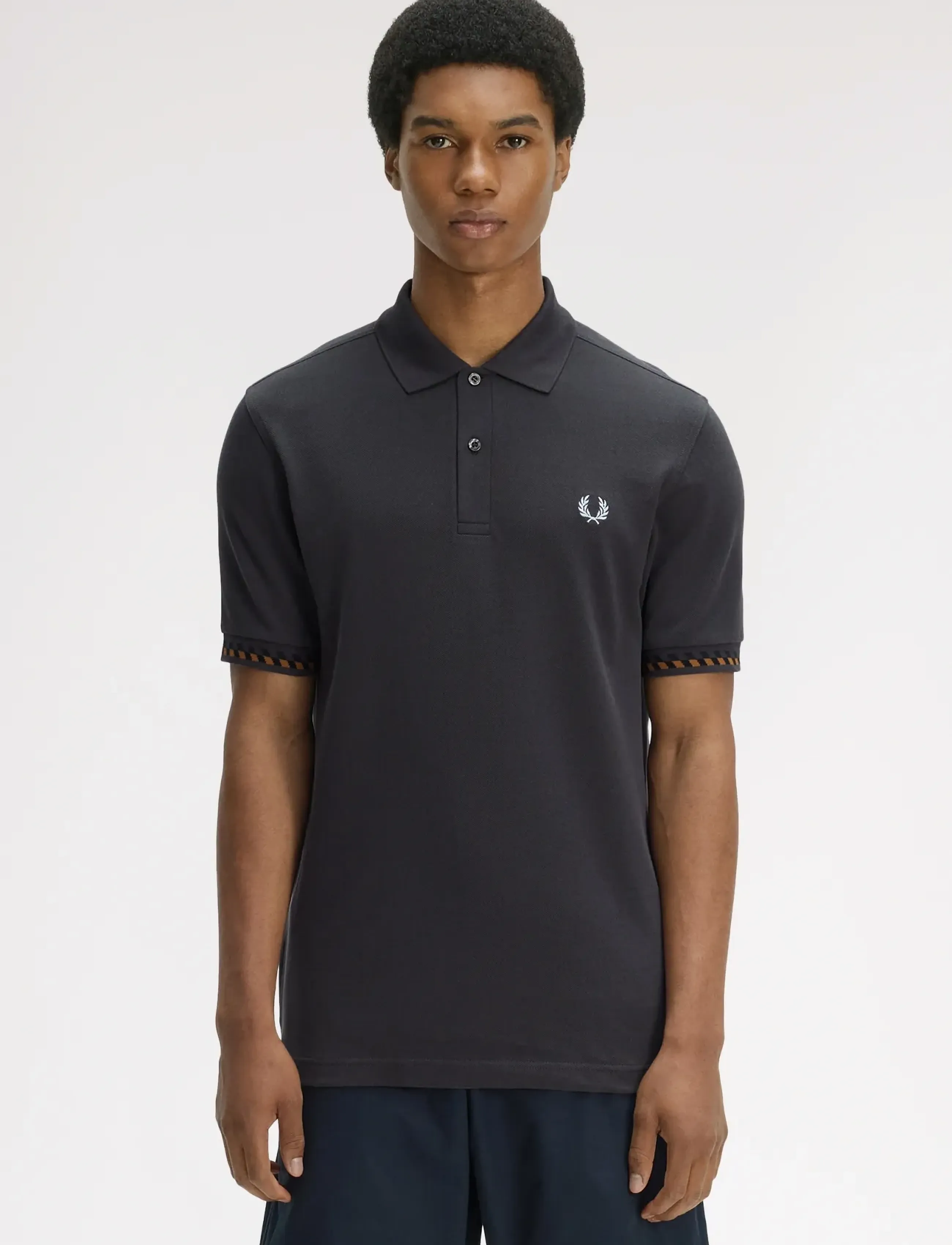 Fred Perry Jacquard Cuff Fp Shirt, XL, Polos, Grau - Short-sleeved, Männerswear