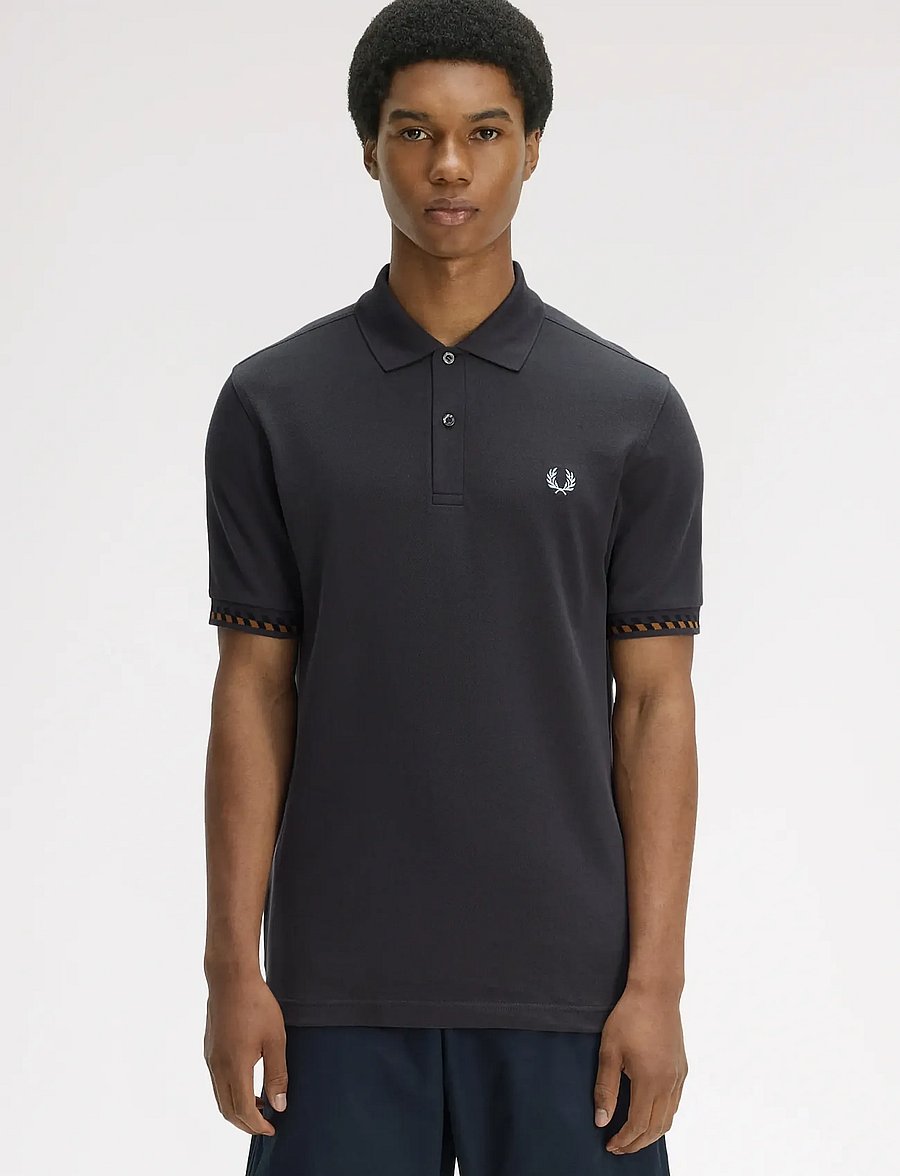 Fred Perry - JACQUARD CUFF FP SHIRT - short-sleeved polos - anchor grey - 0