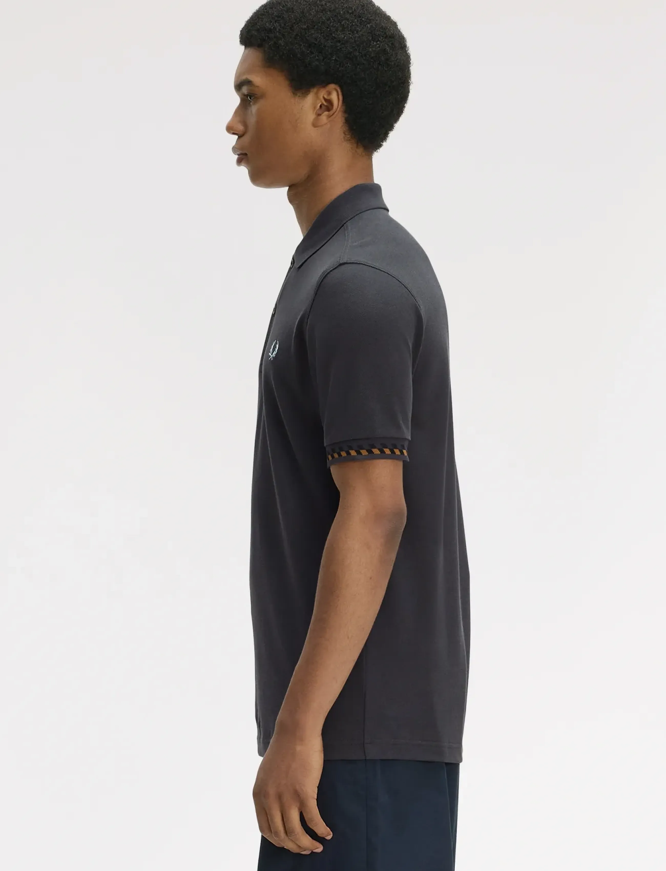 Fred Perry - JACQUARD CUFF FP SHIRT - short-sleeved polos - anchor grey - 3