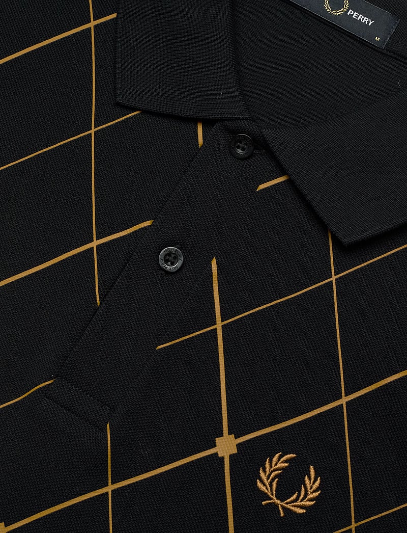 Fred Perry - ARGYLE PRINT FP SHIRT - kootud polosärgid - black - 4