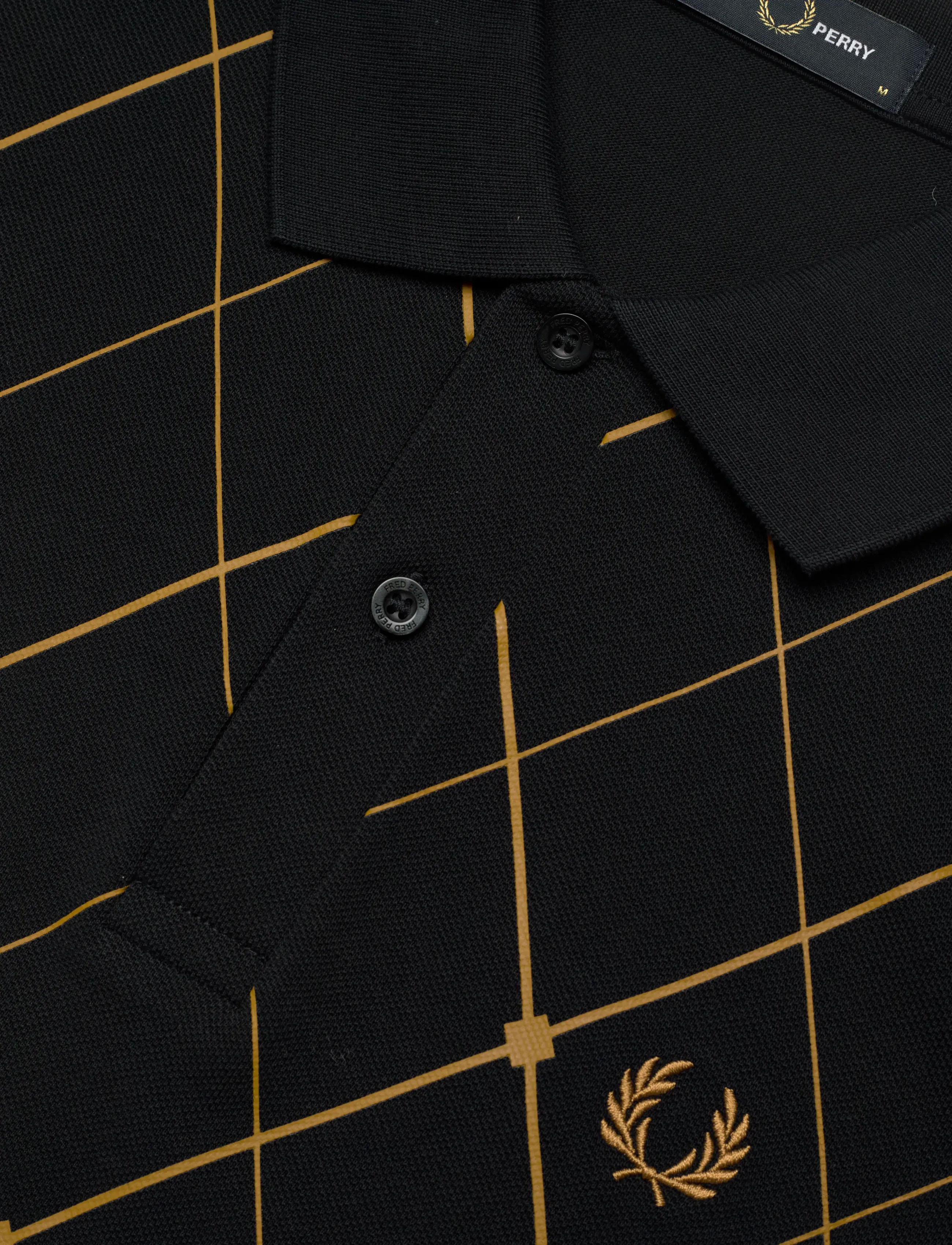 Fred Perry - ARGYLE PRINT FP SHIRT - kootud polosärgid - black - 4