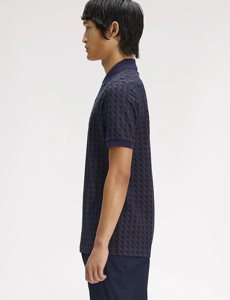 Fred Perry - SLANTED GEOMETRIC P SHIRT - kurzärmelig - twilight navy - 3