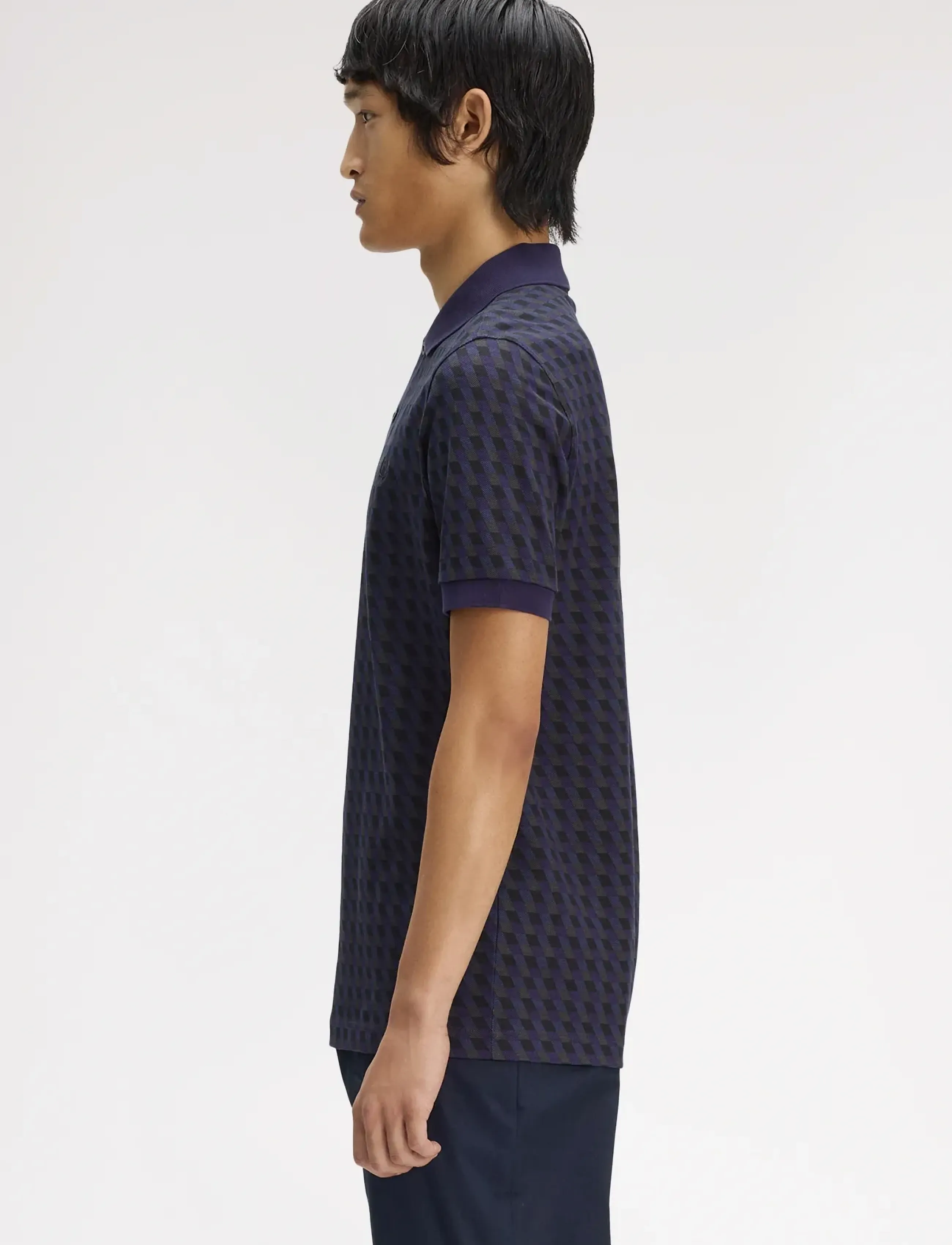 Fred Perry - SLANTED GEOMETRIC P SHIRT - short-sleeved polos - twilight navy - 3