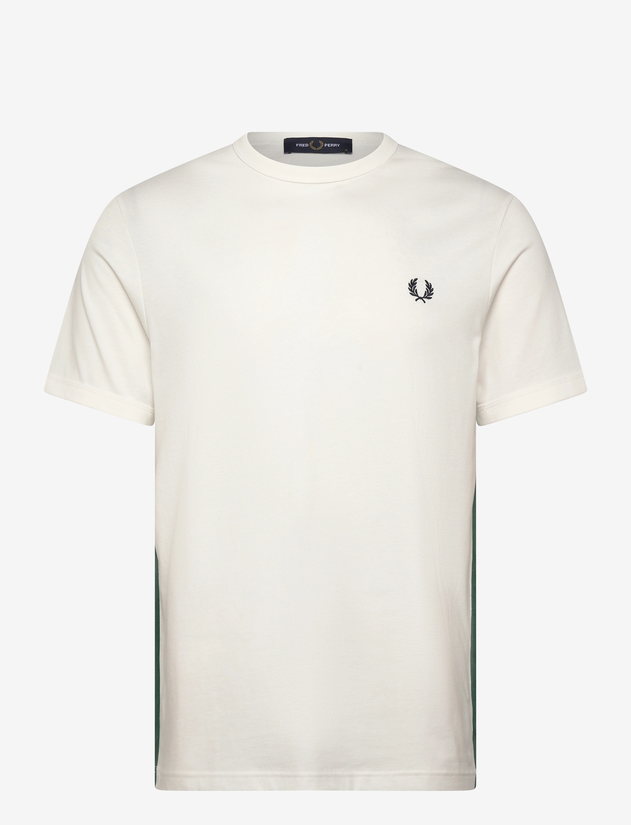 Fred Perry - STRIPE TAPE T-SHIRT - kortærmede t-shirts - snow white - 1