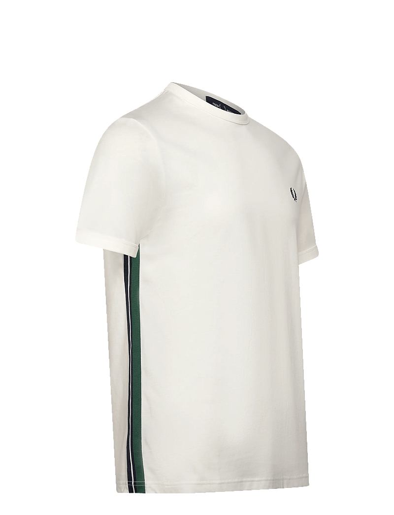 Fred Perry - STRIPE TAPE T-SHIRT - kortærmede t-shirts - snow white - 3