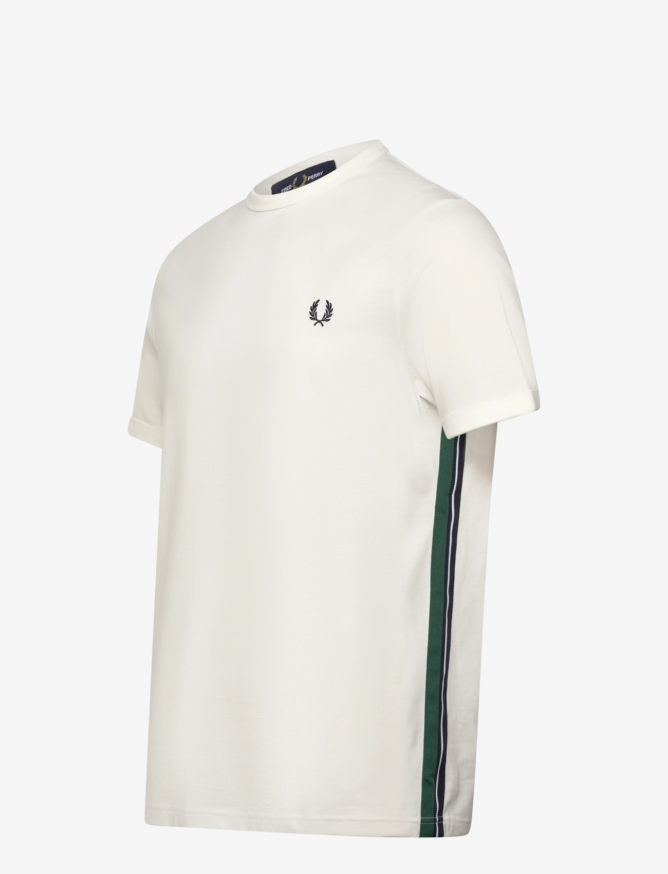 Fred Perry - STRIPE TAPE T-SHIRT - kortærmede t-shirts - snow white - 4