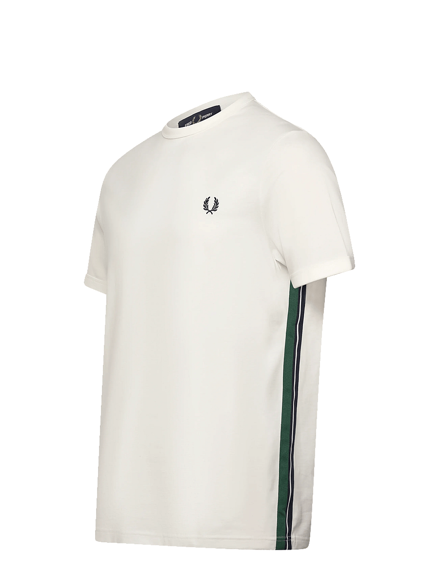 Fred Perry - STRIPE TAPE T-SHIRT - kortermede t-skjorter - snow white - 4