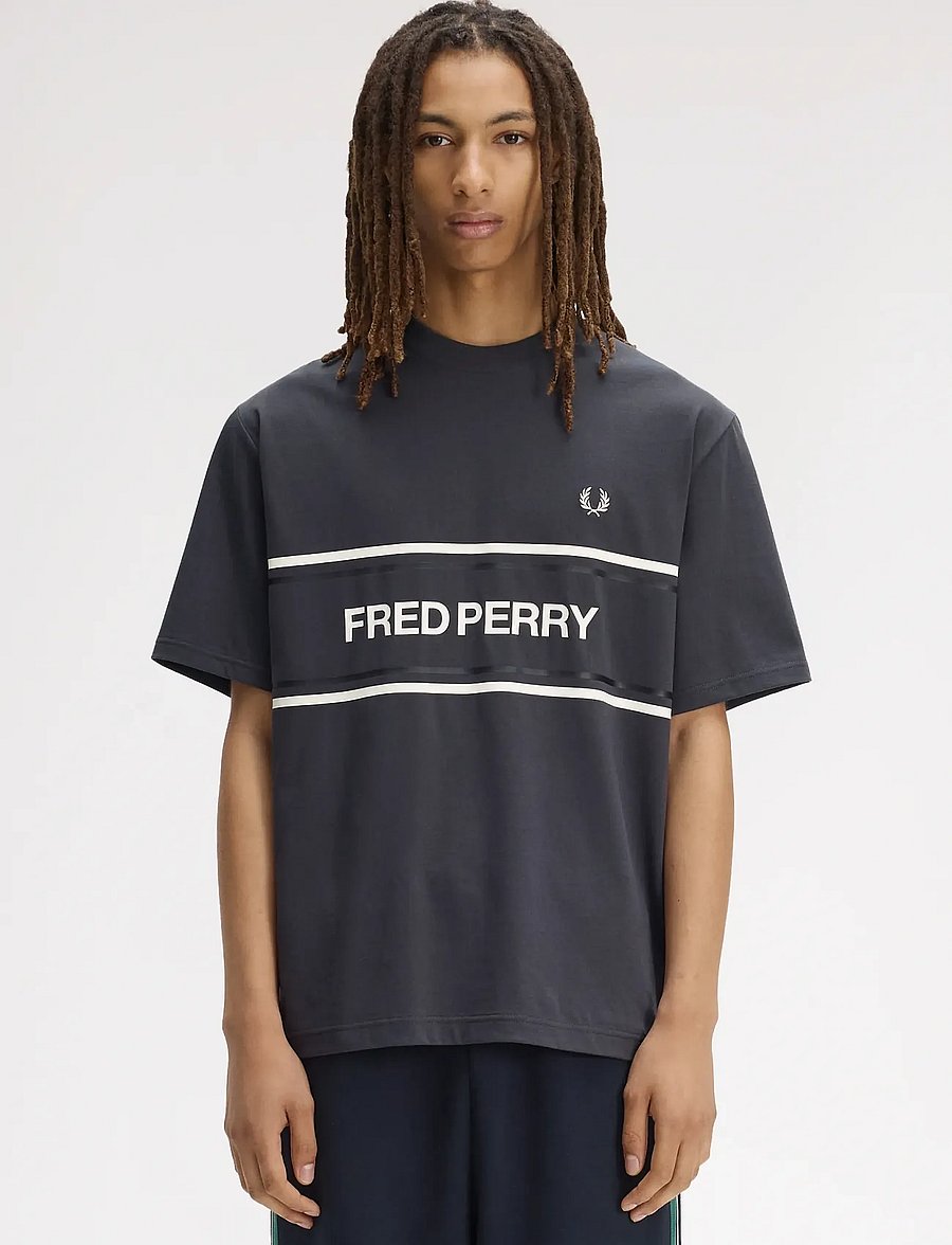 Fred Perry - FRED PERRY GRAPHIC TEE - short-sleeved t-shirts - anchor grey - 0