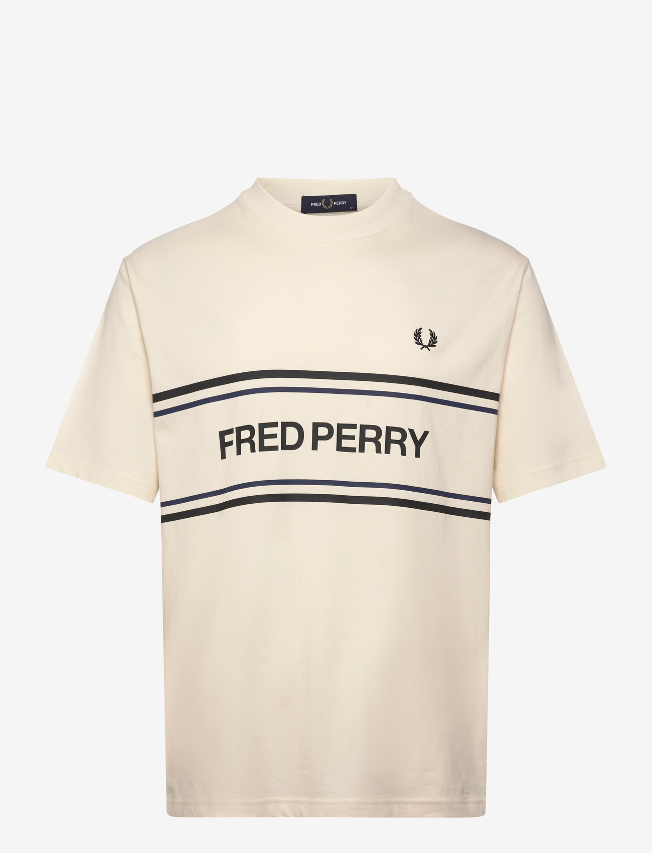 Fred Perry - FRED PERRY GRAPHIC TEE - kortärmade t-shirts - ecru - 1