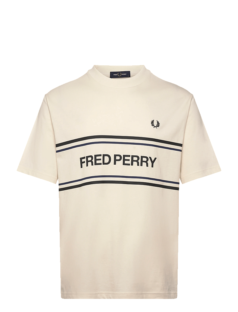 Fred Perry - FRED PERRY GRAPHIC TEE - kortärmade t-shirts - ecru - 1