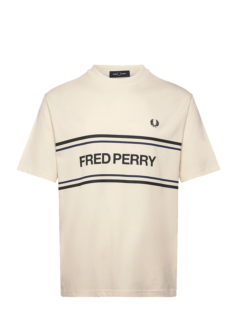 Fred Perry - FRED PERRY GRAPHIC TEE - kurzärmelig - ecru - 1
