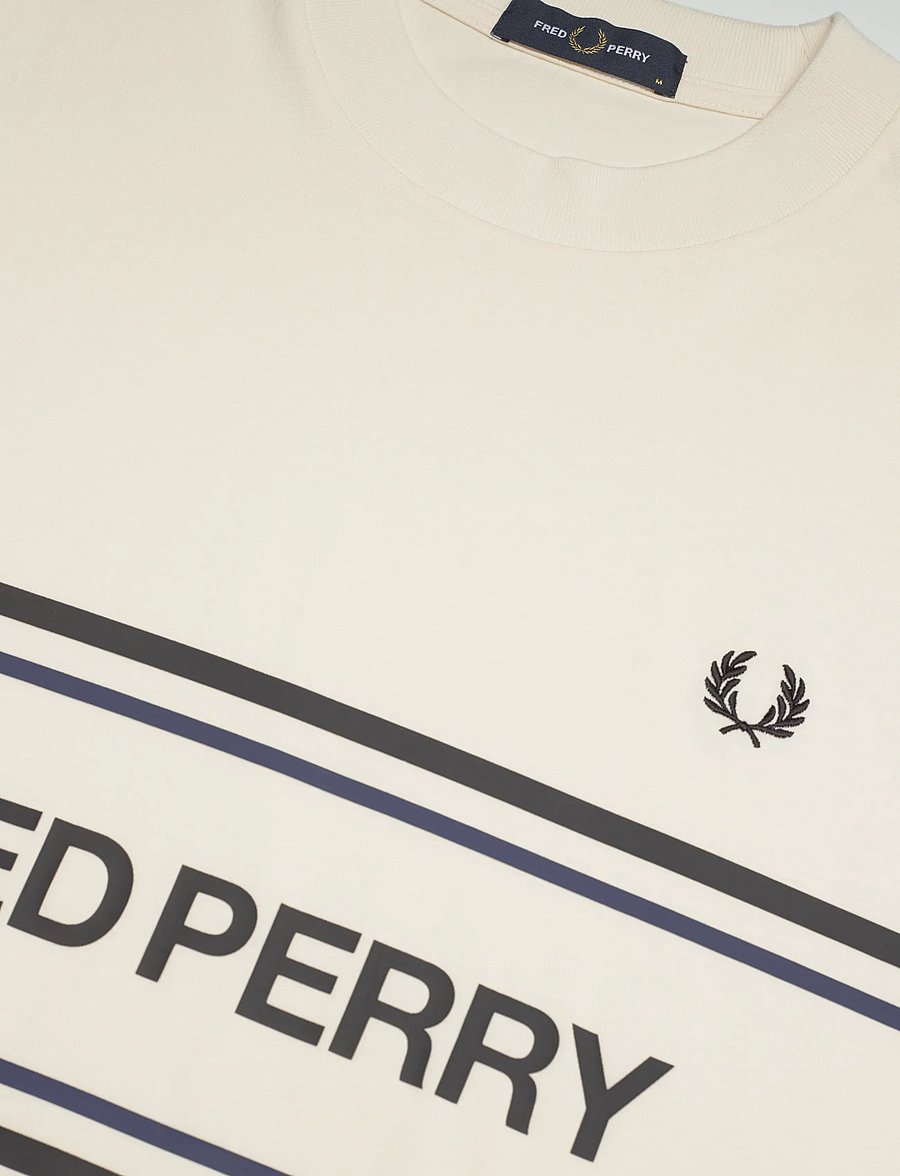 Fred Perry - FRED PERRY GRAPHIC TEE - kurzärmelig - ecru - 4