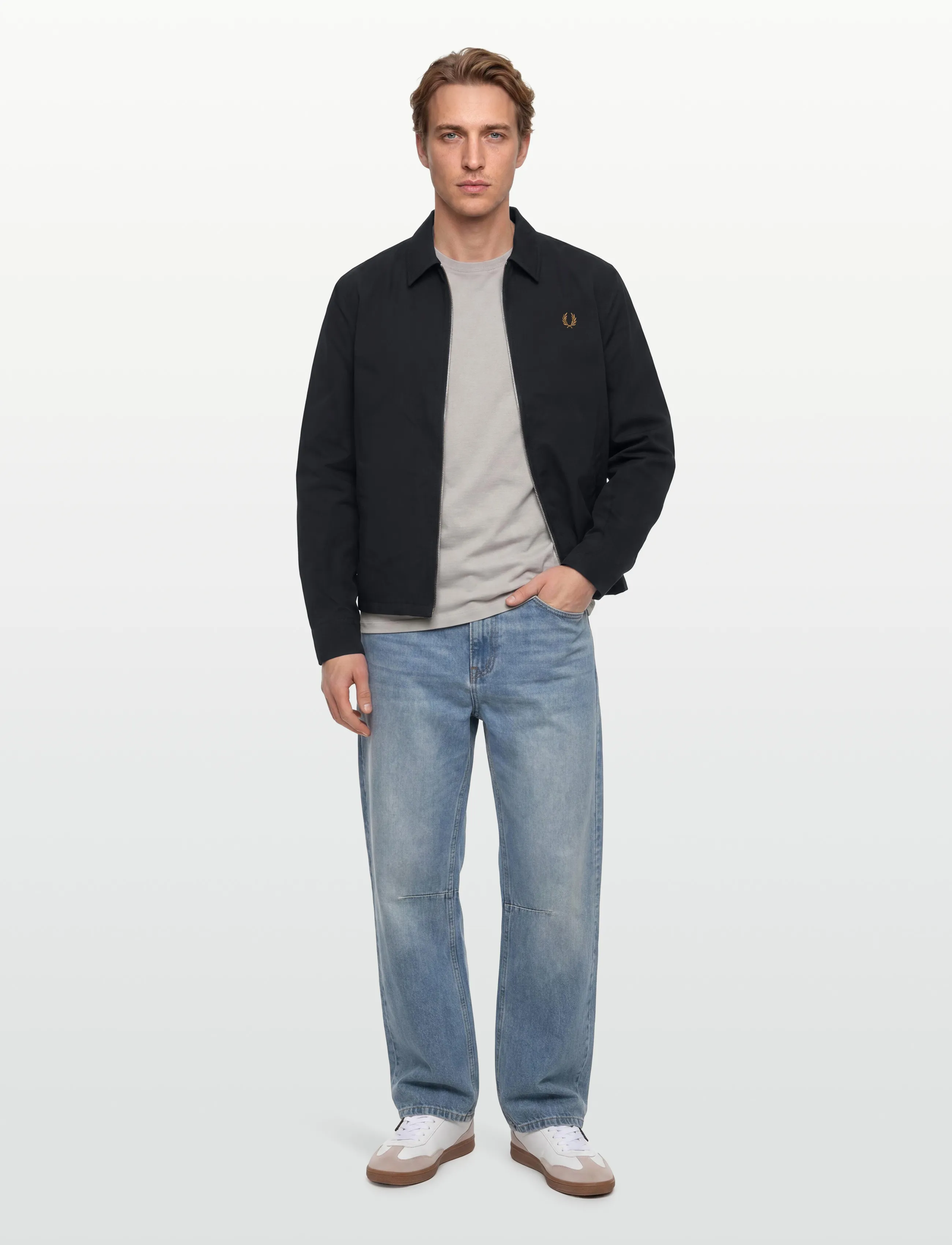 Fred Perry Poplin Overshirt, L, Black, Jakker > Lette Jakker, Herre