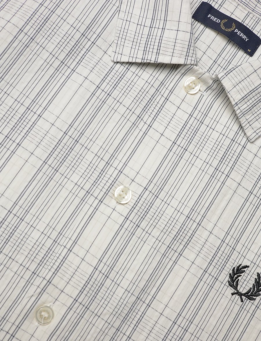 Fred Perry - SEERSUCKER CHECK SHIRT - checkered shirts - ecru - 5