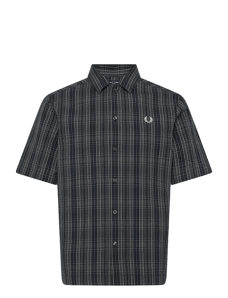Fred Perry - SEERSUCKER CHECK SHIRT - ruudulised särgid - navy - 1