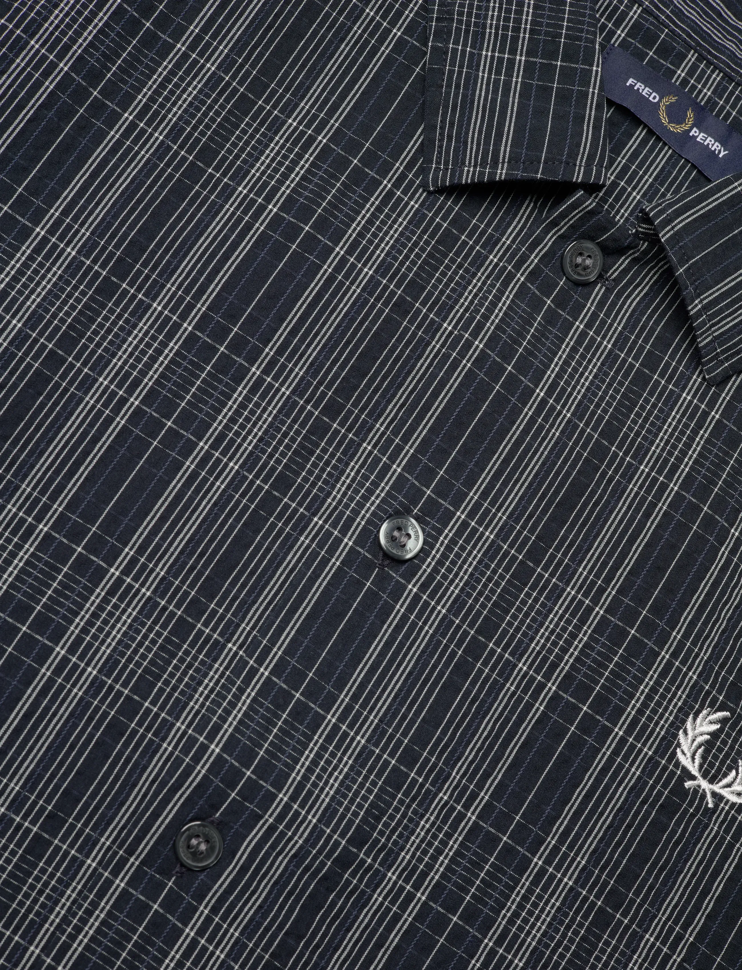 Fred Perry - SEERSUCKER CHECK SHIRT - ruudulised särgid - navy - 5