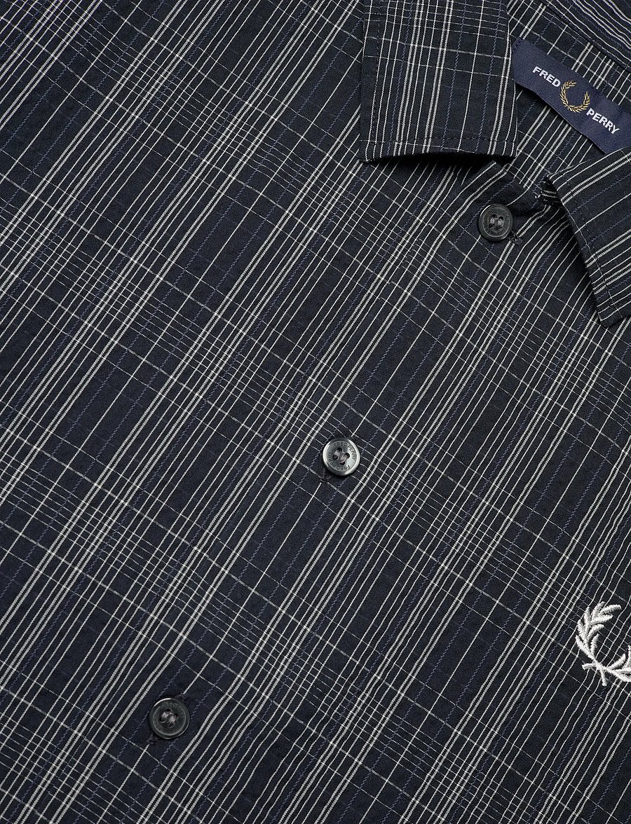 Fred Perry - SEERSUCKER CHECK SHIRT - ruudulised särgid - navy - 5