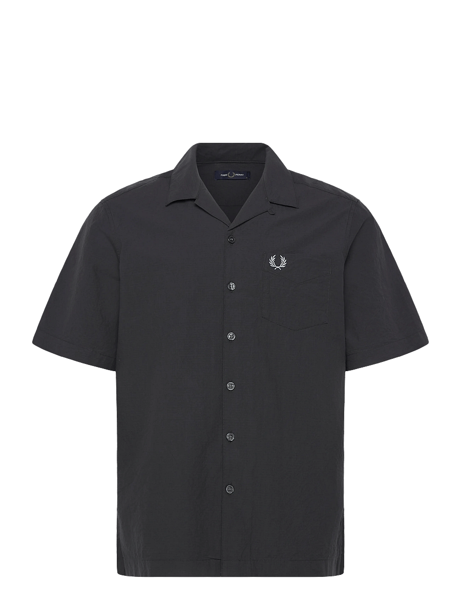 Fred Perry - SEERSUCKER REVERE COLLAR SHIRT - lühikeste varrukatega särgid - anchor grey - 1