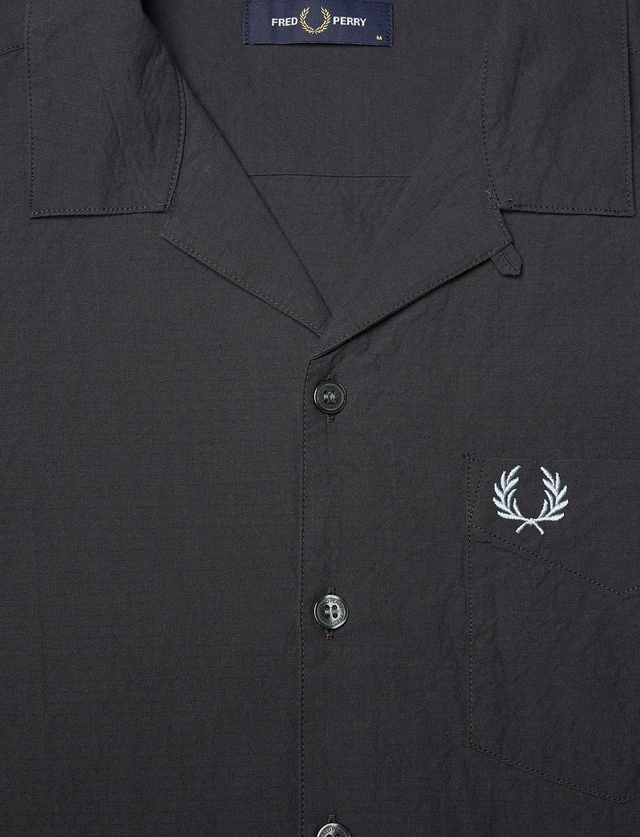 Fred Perry - SEERSUCKER REVERE COLLAR SHIRT - lühikeste varrukatega särgid - anchor grey - 5