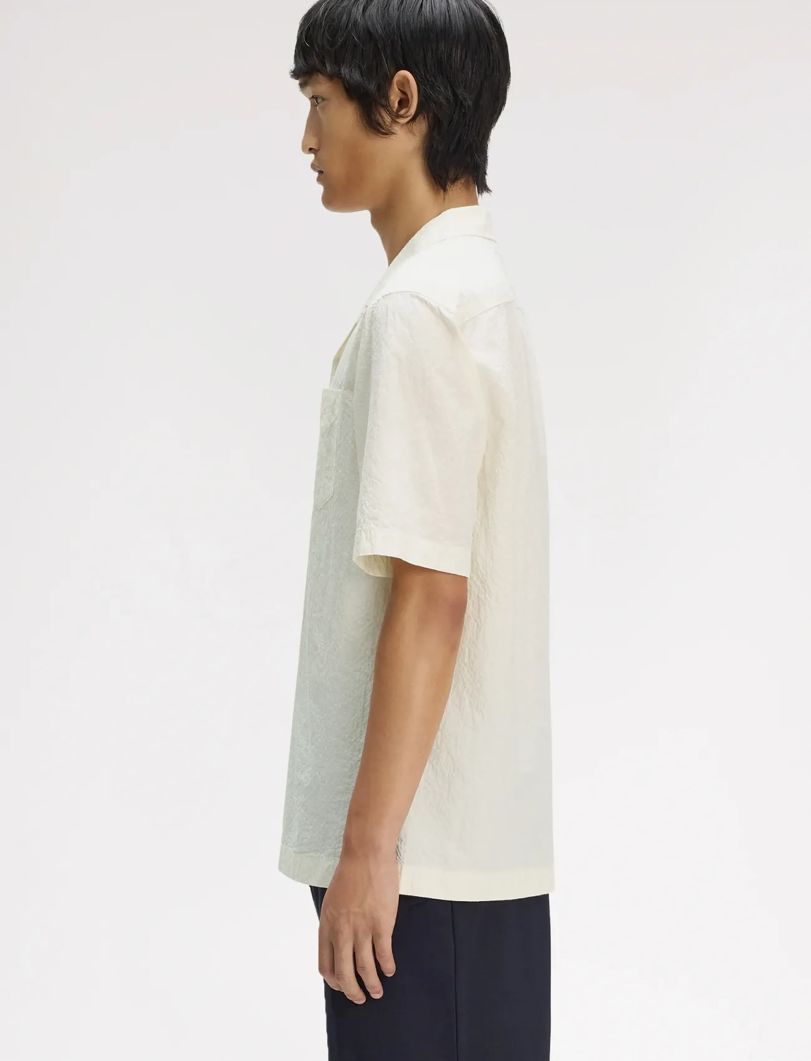 Fred Perry - SEERSUCKER REVERE COLLAR SHIRT - kortærmede skjorter - ecru - 3