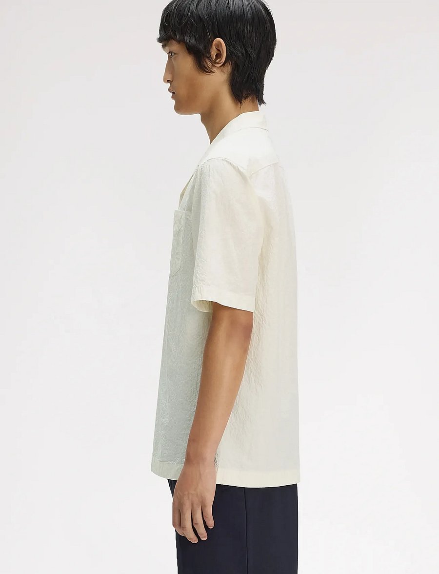 Fred Perry - SEERSUCKER REVERE COLLAR SHIRT - krekli ar īsām piedurknēm - ecru - 3