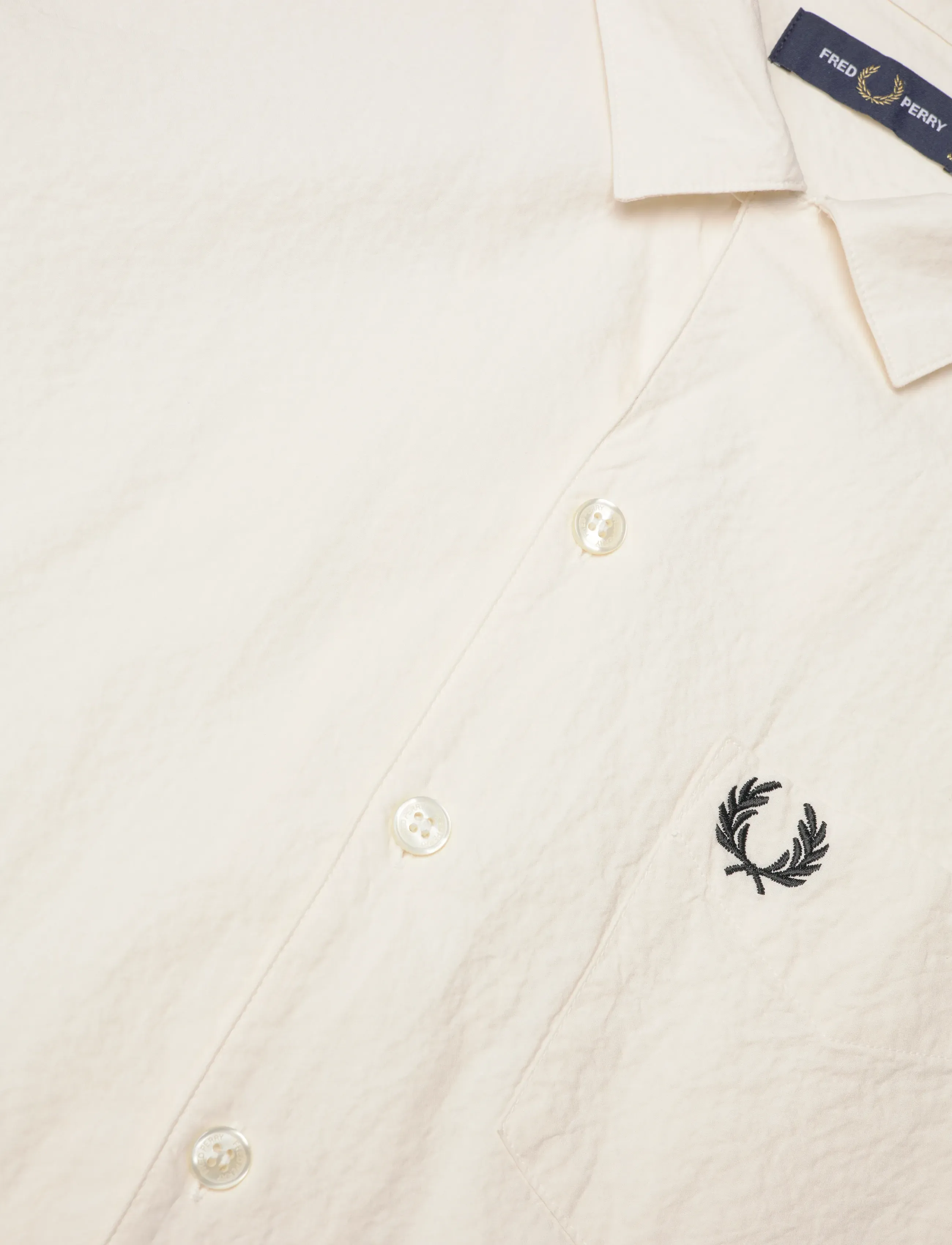 Fred Perry - SEERSUCKER REVERE COLLAR SHIRT - kortærmede skjorter - ecru - 5