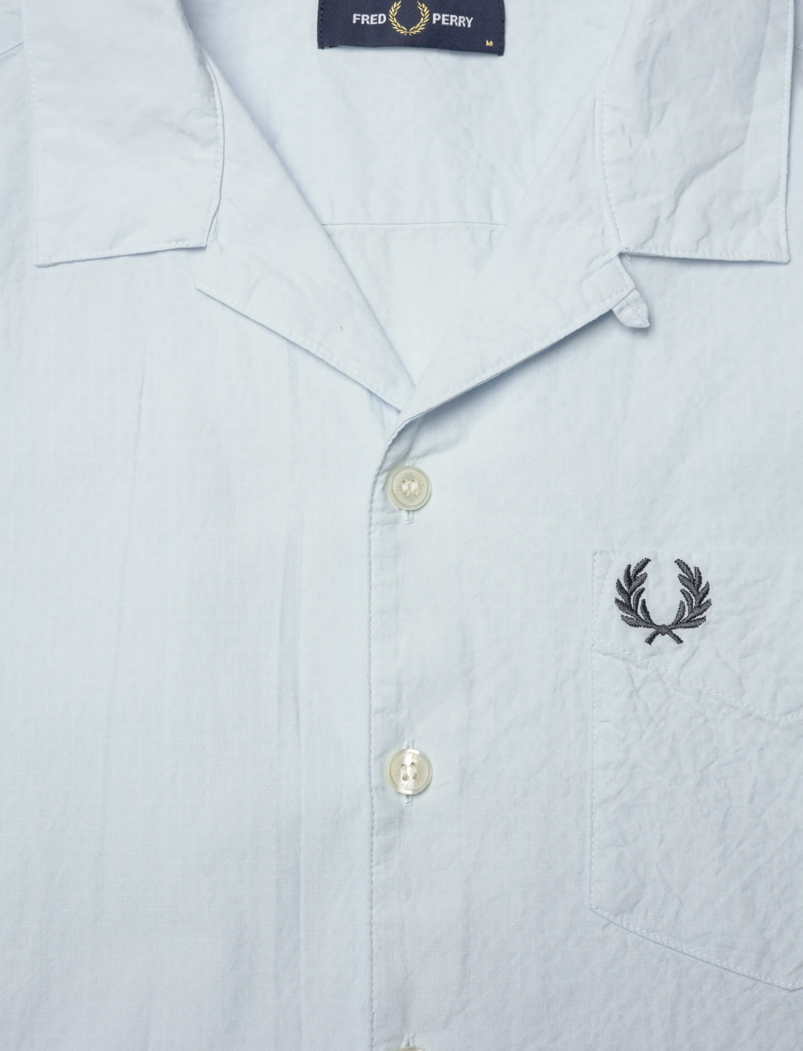 Fred Perry - SEERSUCKER REVERE COLLAR SHIRT - kortærmede skjorter - light ice - 4