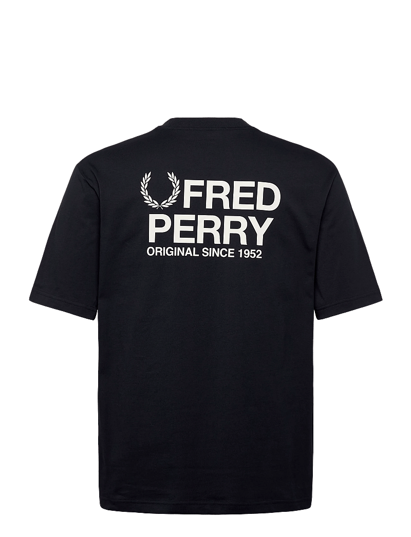 Fred Perry - BACK PRINT FRED PERRY TEXT TEE - kortärmade t-shirts - navy - 2