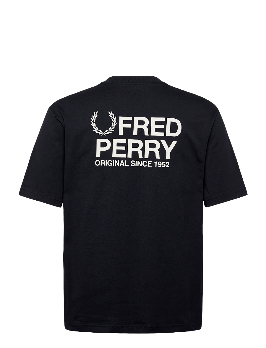 Fred Perry - BACK PRINT FRED PERRY TEXT TEE - short-sleeved t-shirts - navy - 2
