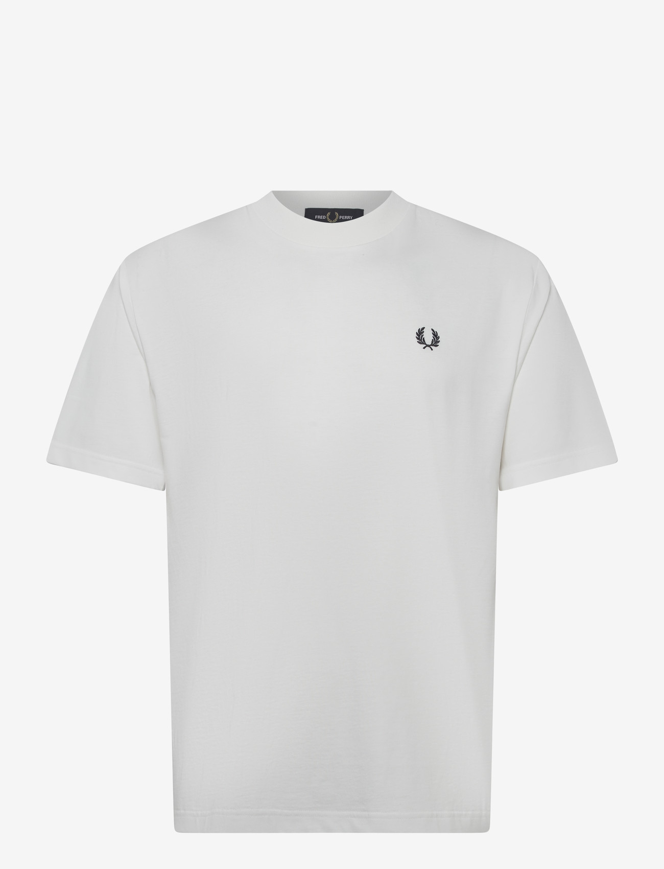 Fred Perry - BACK PRINT FRED PERRY TEXT TEE - kortärmade t-shirts - snow white - 1