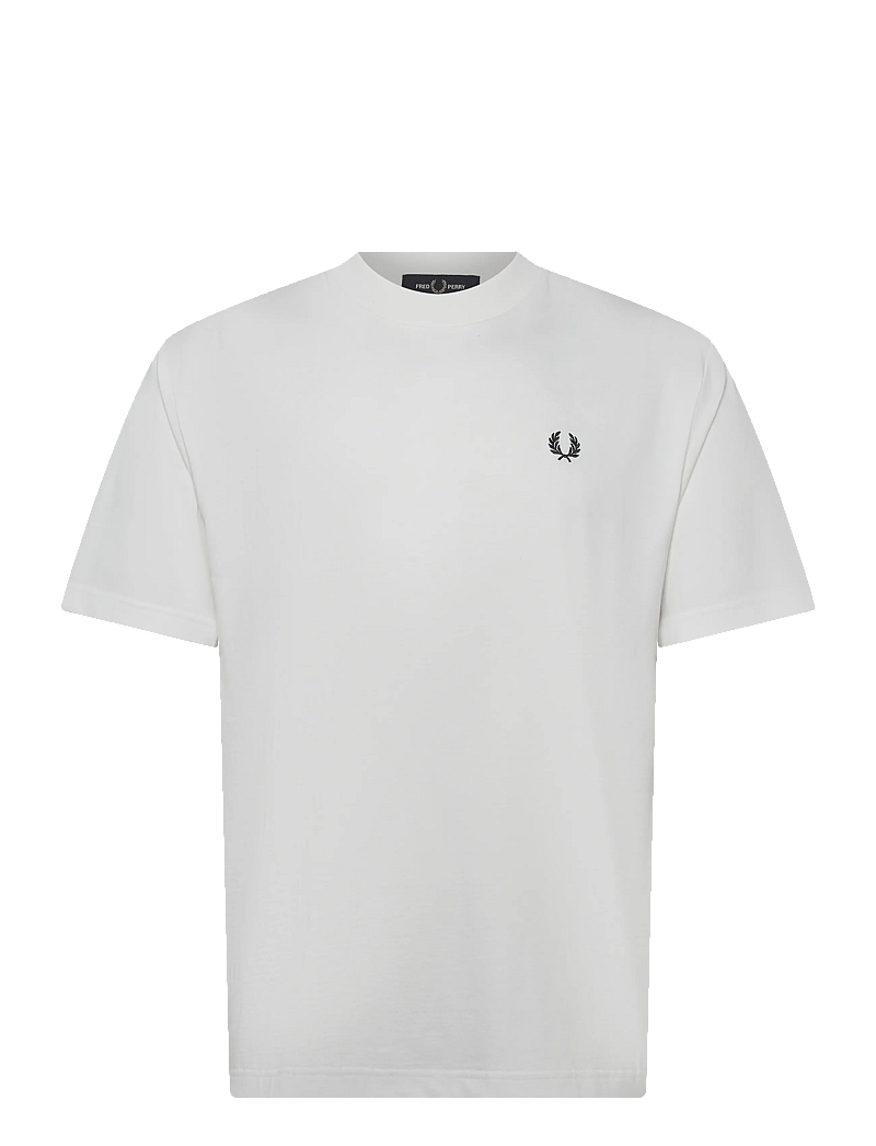 Fred Perry - BACK PRINT FRED PERRY TEXT TEE - kortärmade t-shirts - snow white - 1