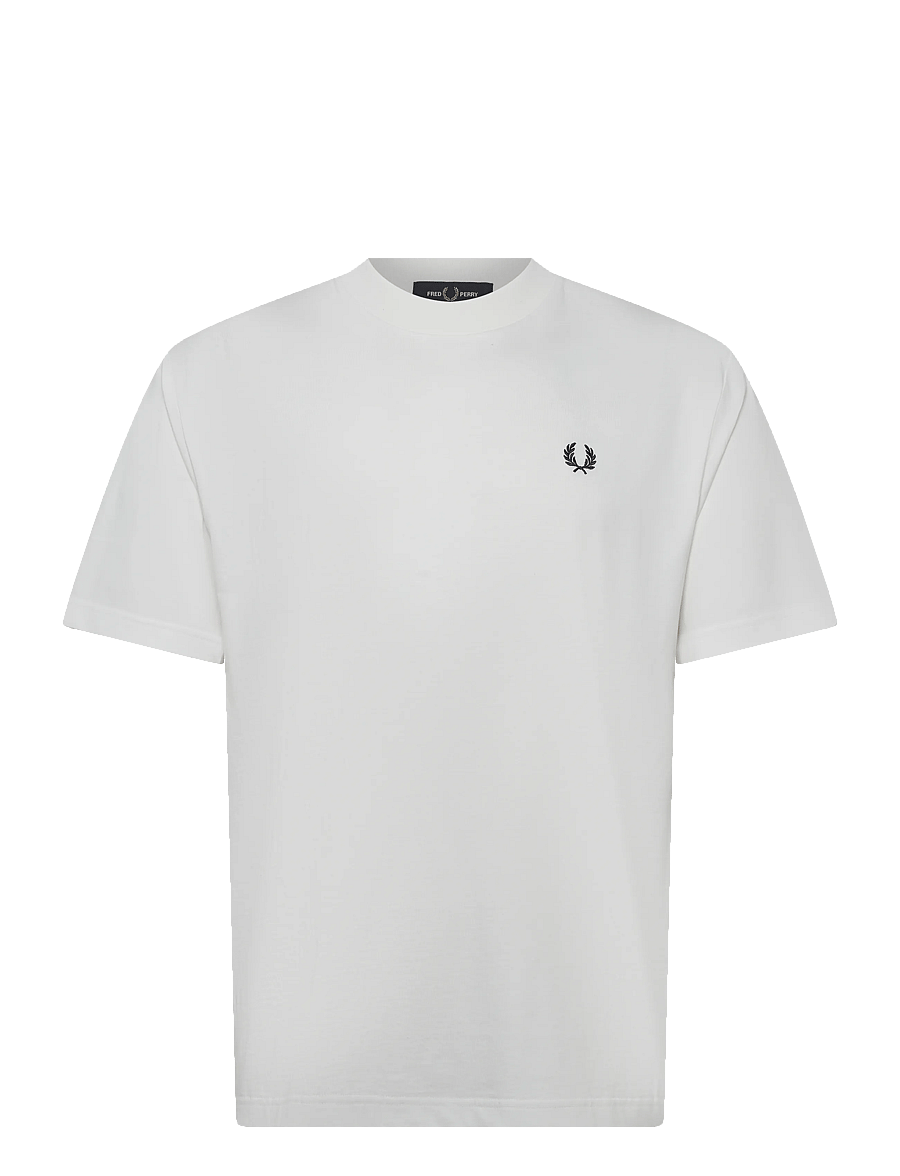 Fred Perry - BACK PRINT FRED PERRY TEXT TEE - short-sleeved t-shirts - snow white - 1