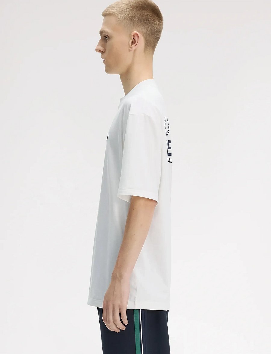 Fred Perry - BACK PRINT FRED PERRY TEXT TEE - short-sleeved t-shirts - snow white - 3