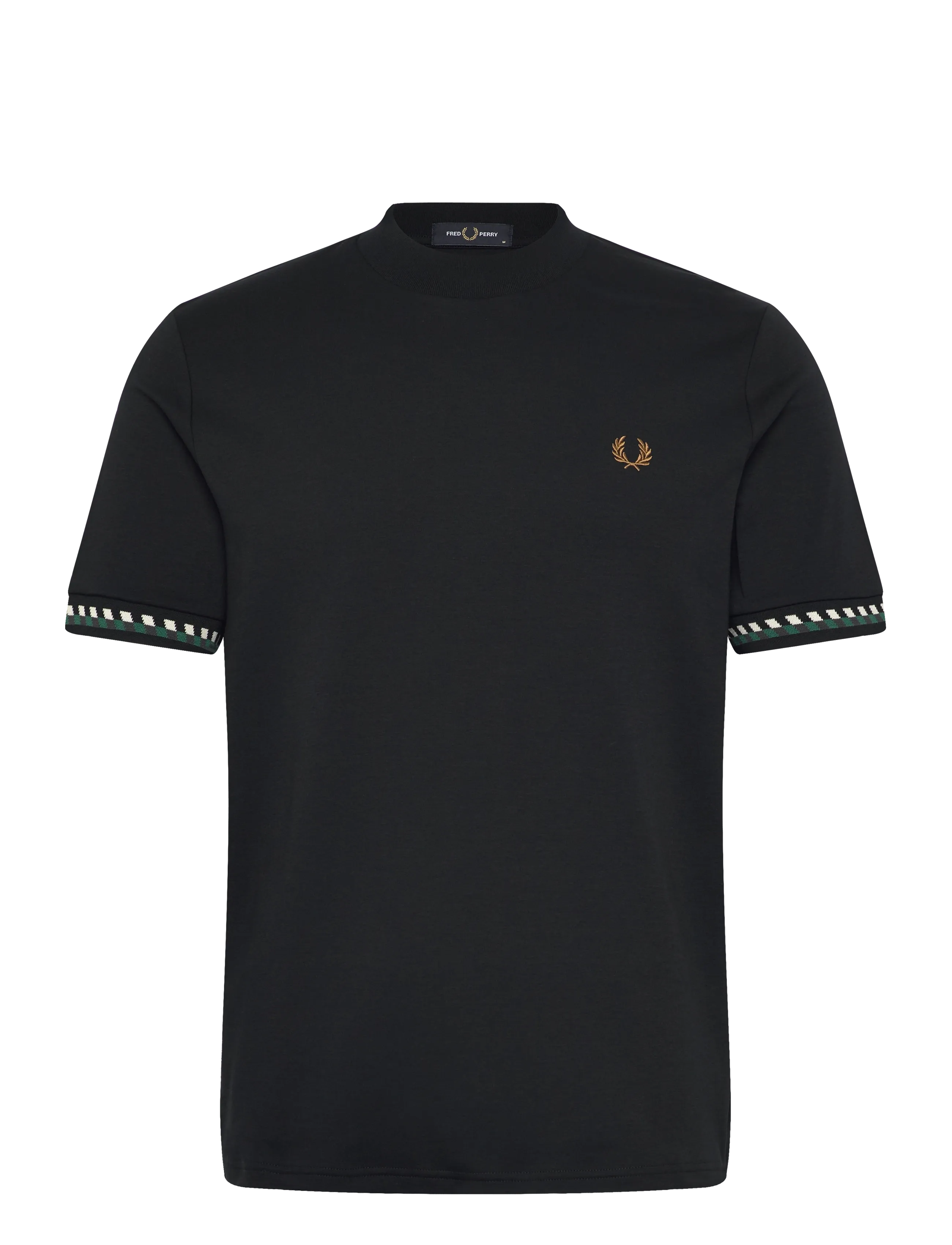 FRED PERRY Jacquard Cuff T-Shirt Schwarz - S - Herren