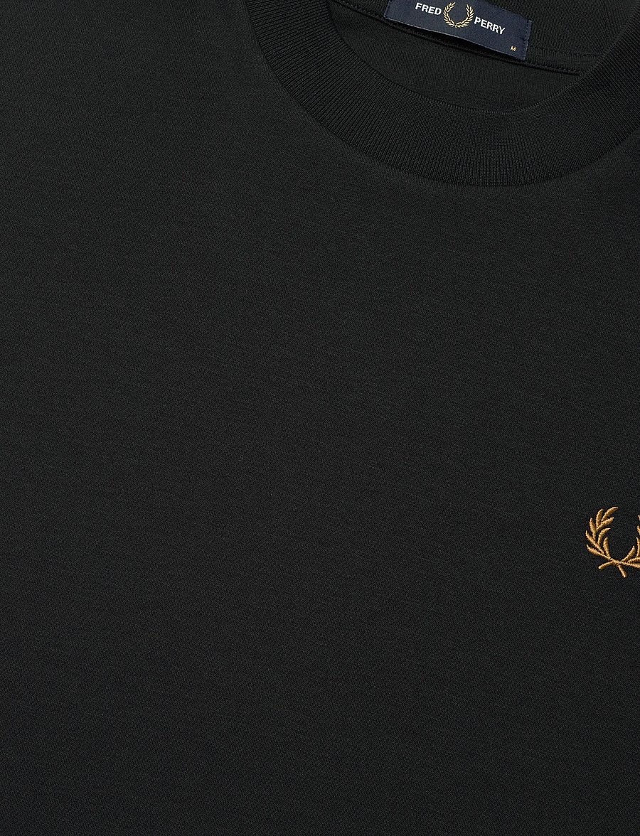 Fred Perry - JACQUARD CUFF T-SHIRT - kurzärmelige t-shirts - black - 4