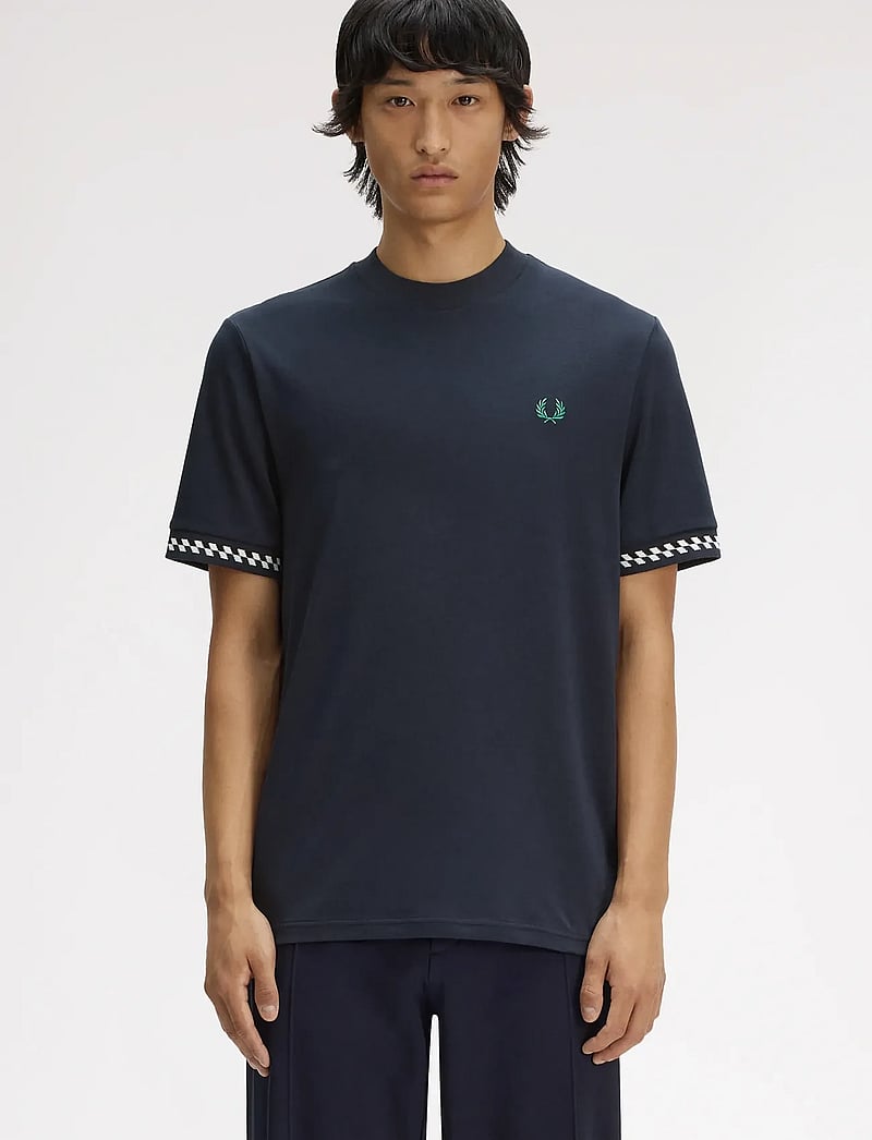 Fred Perry - JACQUARD CUFF T-SHIRT - kurzärmelig - navy - 0