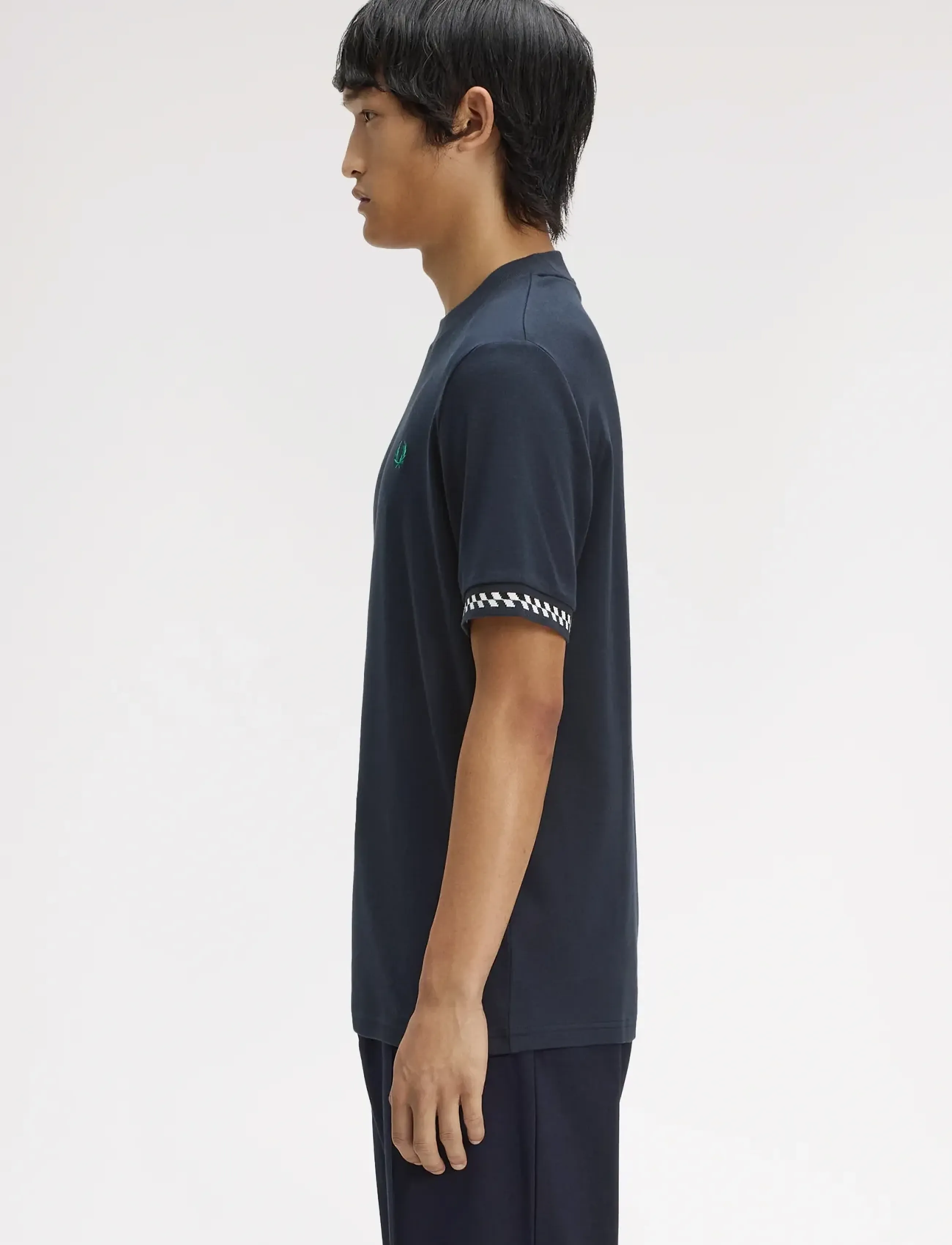 Fred Perry - JACQUARD CUFF T-SHIRT - short-sleeved t-shirts - navy - 3