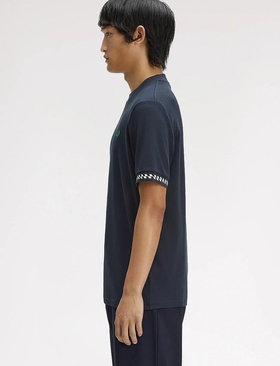 Fred Perry - JACQUARD CUFF T-SHIRT - kurzärmelig - navy - 3