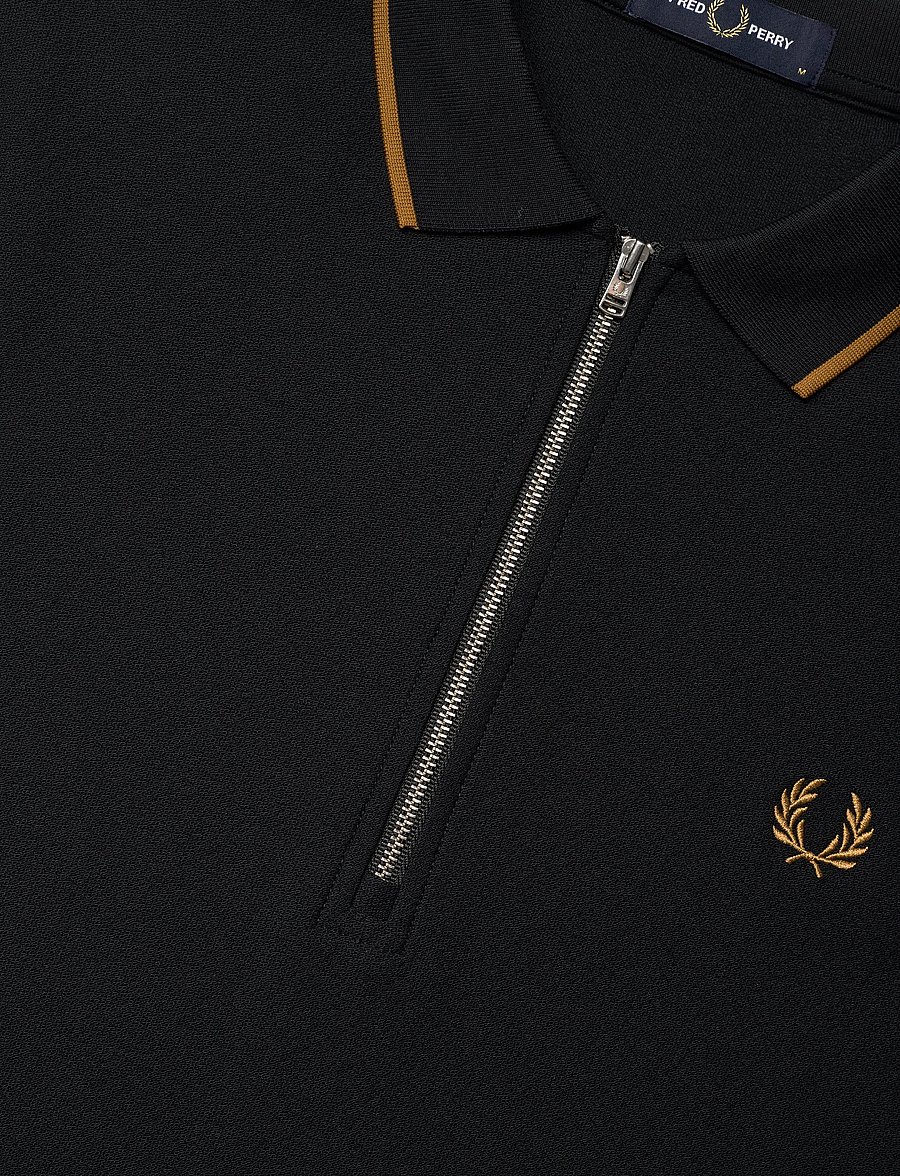 Fred Perry - CREPE PIQUE POLO SHIRT - kurzärmelig - black - 4